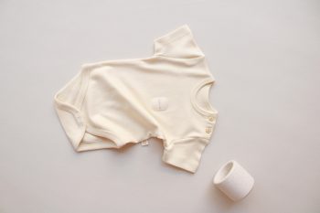 Cream Basic Short Sleeve Bodysuit