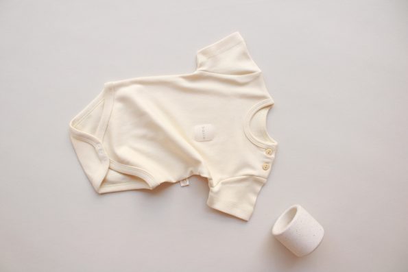 Cream Basic Short Sleeve Bodysuit