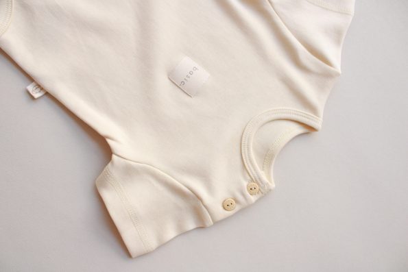 Cream Basic Short Sleeve Bodysuit
