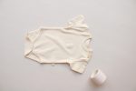 Cream Basic Short Sleeve Bodysuit
