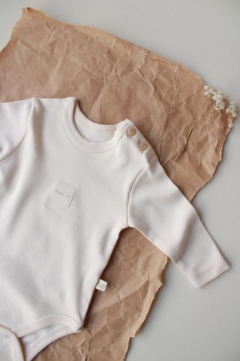 Cream Basic Long Sleeve Bodysuit