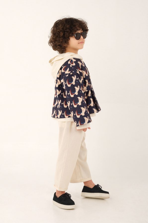 Cross-Over Elephant Print Jacket