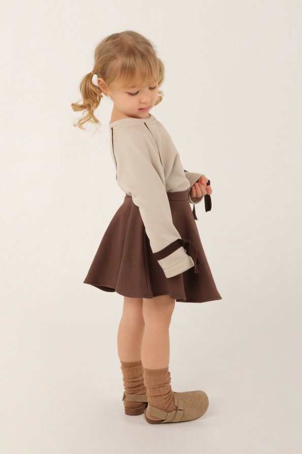 Ruffled Detail T-Shirt Stone