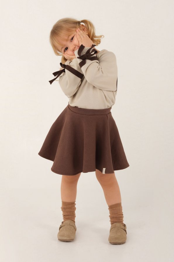 Ruffled Detail T-Shirt Stone