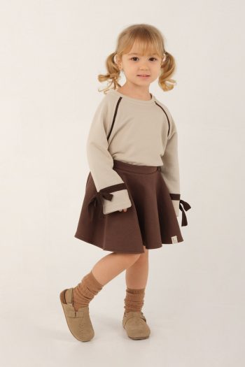 Ruffled Detail T-Shirt Stone