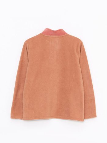 LCW Kids Brown High Collar Basic Long Sleeve Fleece Sweatshirt
