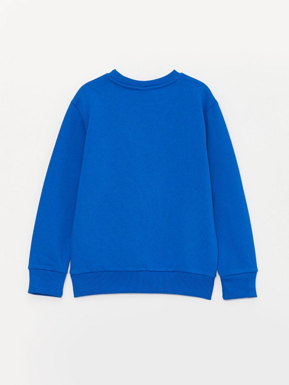 LCW Kids Blue Printed Long Sleeve Boys Sweatshirt