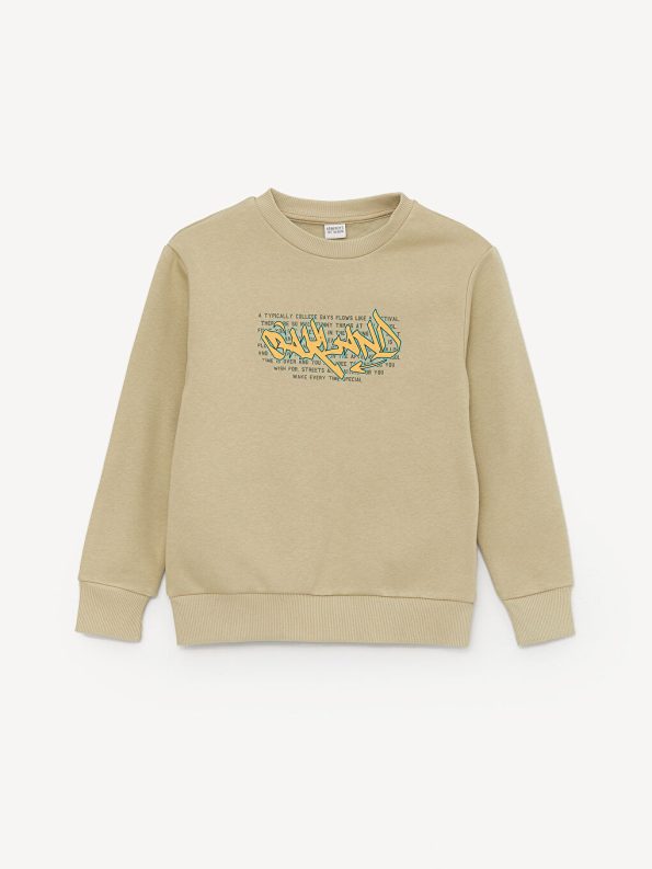LCW Kids Green Printed Long Sleeve Boys Sweatshirt