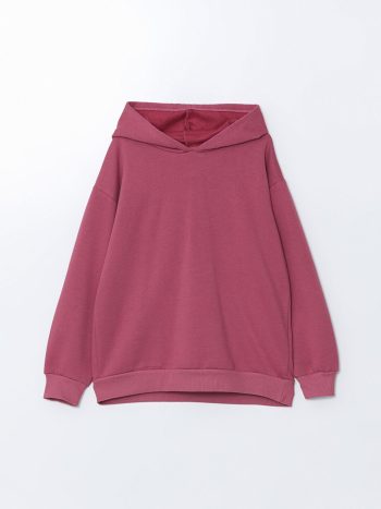 LCW Kids Pink Hooded Girls Thick Sweatshirt