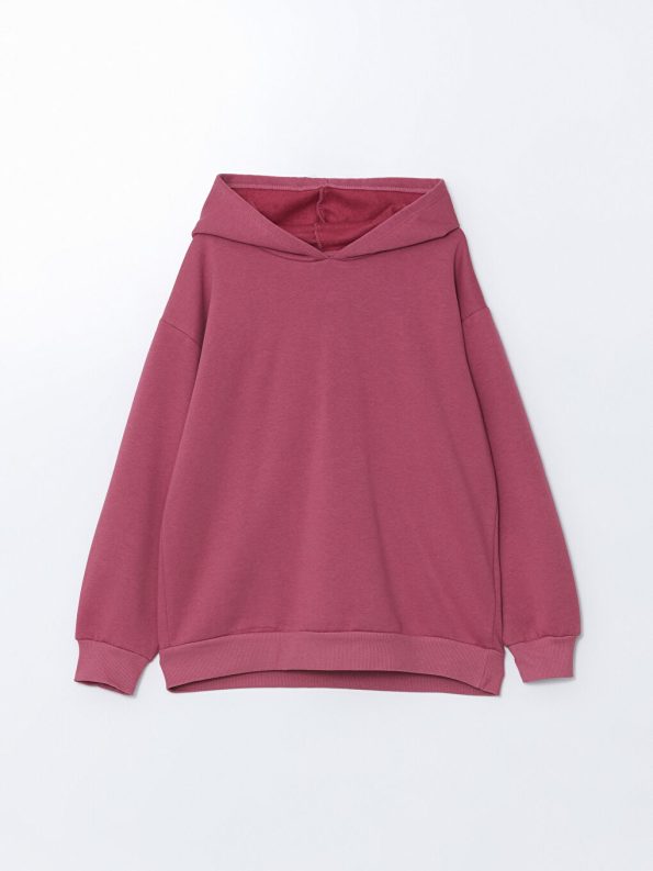 LCW Kids Pink Hooded Girls Thick Sweatshirt