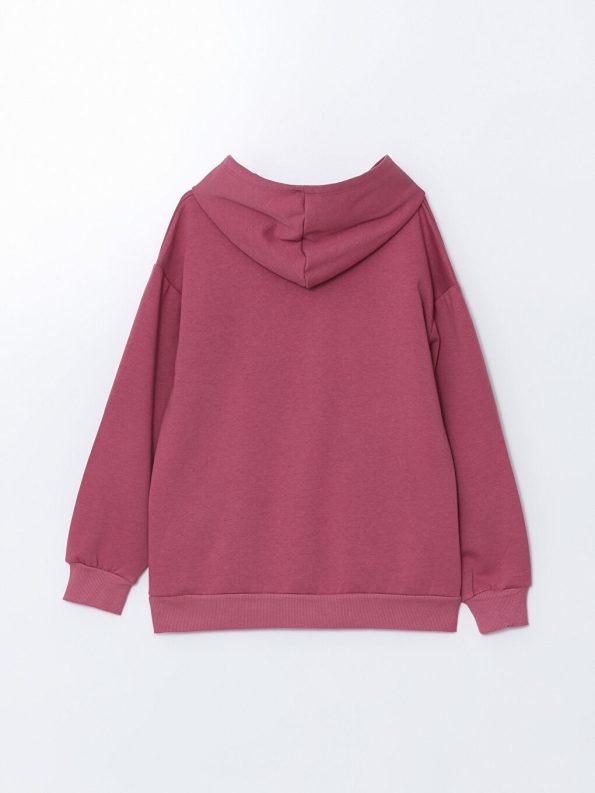 LCW Kids Pink Hooded Girls Thick Sweatshirt