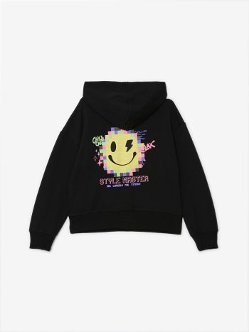 LCW Kids Black Hooded Girls Sweatshirt