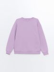 LCW Kids Purple Crew Neck Thick Sweatshirt for Girls