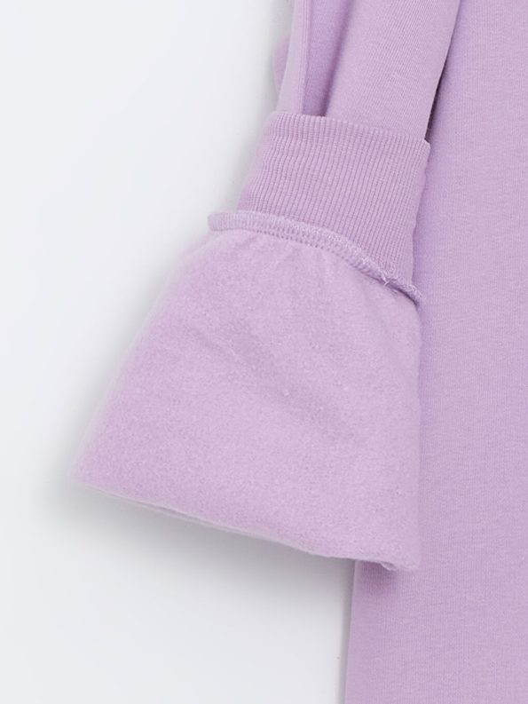 LCW Kids Purple Crew Neck Thick Sweatshirt for Girls