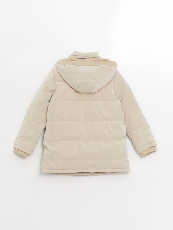 LCW Kids Beige Hooded Girls' Coat