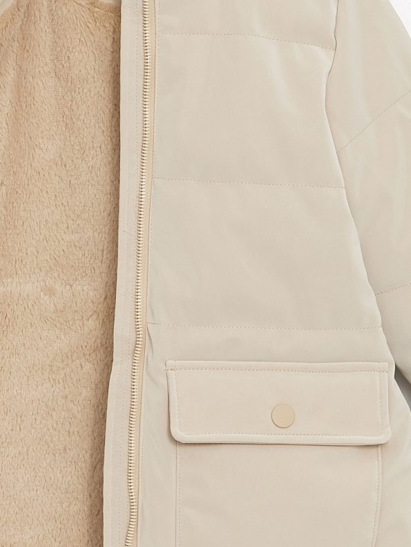 LCW Kids Beige Hooded Girls' Coat