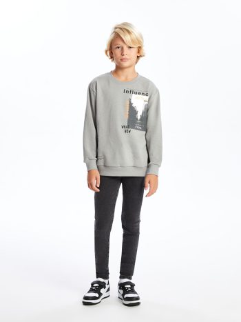 LCW Kids Grey Crew Neck Boys Sweatshirt