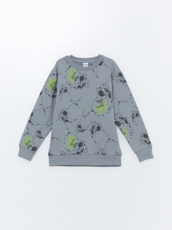 LCW Kids Gray Printed Long Sleeve Boys Sweatshirt