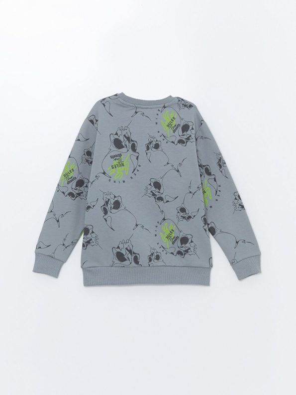 LCW Kids Gray Printed Long Sleeve Boys Sweatshirt