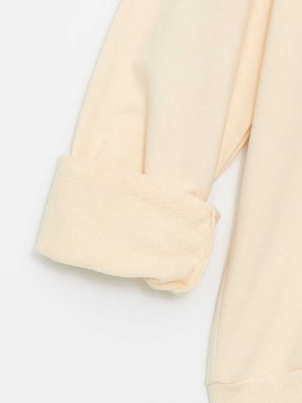 LCW Kids Beige Polo Collar Girls Sweatshirt