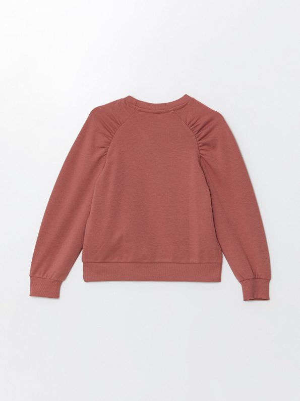 LCW Kids Pink Crew Neck Girls Sweatshirt