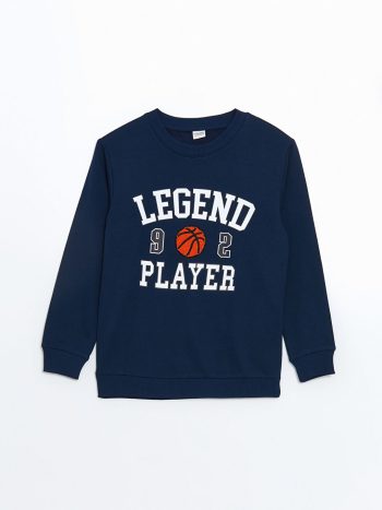 LCW Kids Navy Blue Crew Neck Boys Sweatshirt