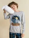 LCW Kids Gray Crew Neck Boys' Pajama Set