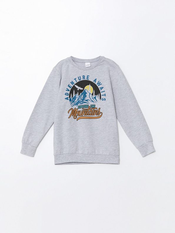 LCW Kids Gray Crew Neck Boys' Pajama Set