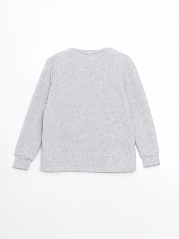LCW Kids Gray Crew Neck Fleece Boys Pajama Set