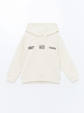 LCW Kids Beige Hooded Boys Thick Sweatshirt Set