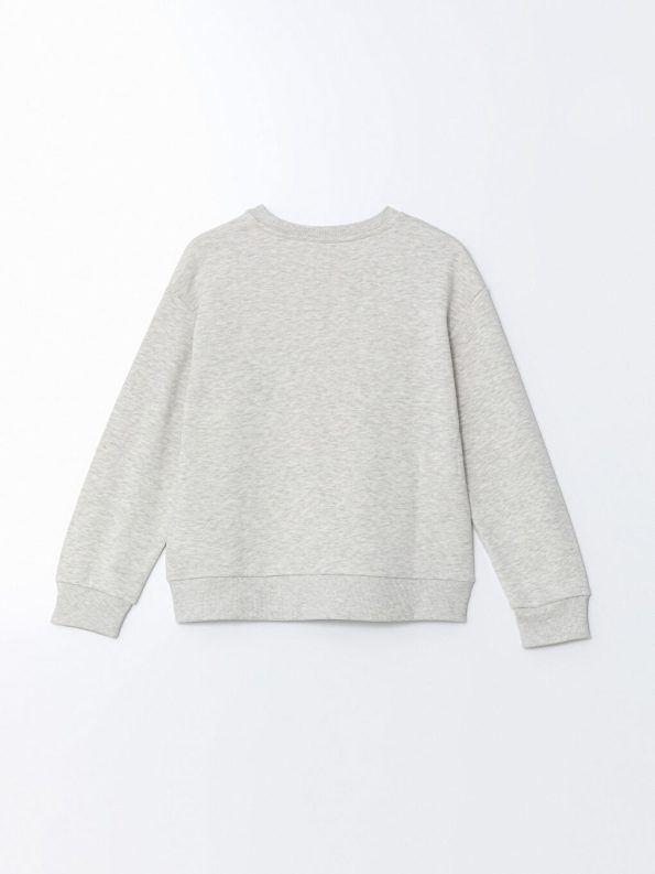 LCW Kids Gray Crew Neck Kuromi Printed Girls Sweatshirt