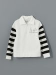 LCW Kids Off-White Polo Collar Thick Sweatshirt for Girls
