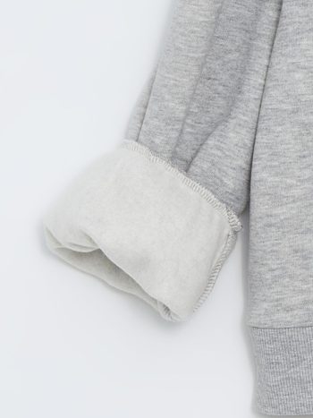 LCW Kids Gray Round Neck Thick Sweatshirt for Girls