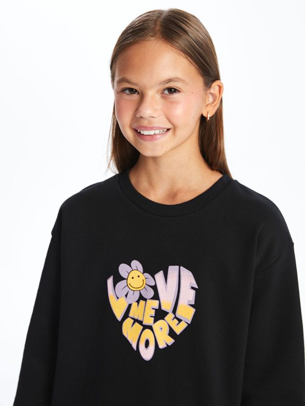 Girls' Crinkle Dress with Round Neck