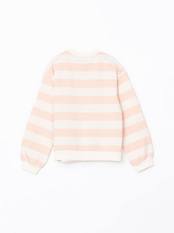 LCW Kids Pink Crew Neck Girls Sweatshirt