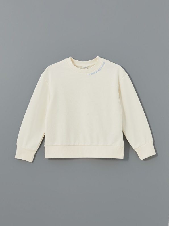 LCW Kids Blue Round Neck Girls Sweatshirt Set