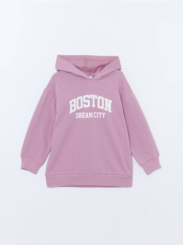 LCW Kids Purple Hooded Sweatshirt for Girls