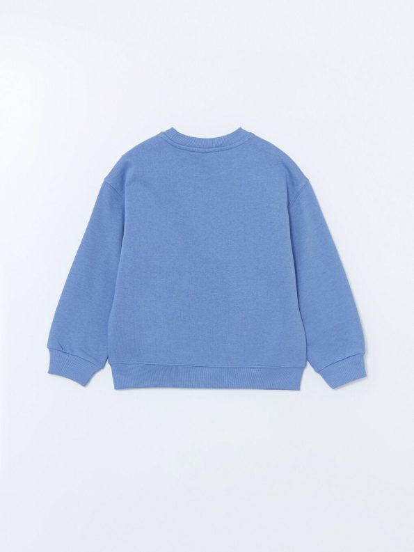 LCW Kids Purple Round Neck Thick Sweatshirt for Girls
