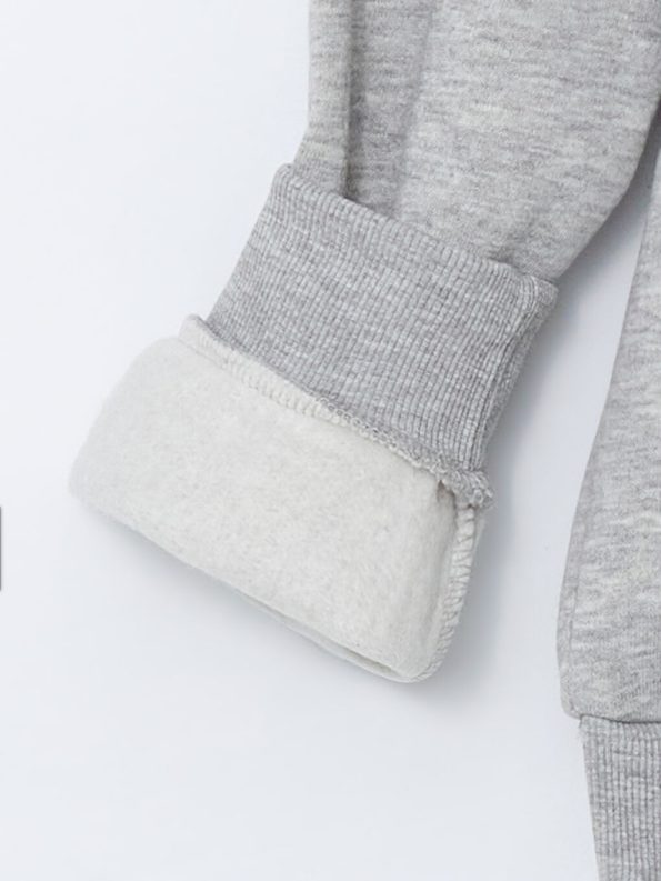 LCW Kids Grey Crew Neck Girls Crop Thick Sweatshirt