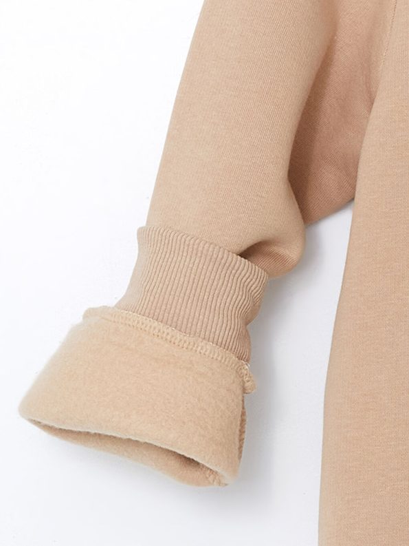 LCW Kids Beige Printed Crew Neck Sweatshirt for Girls