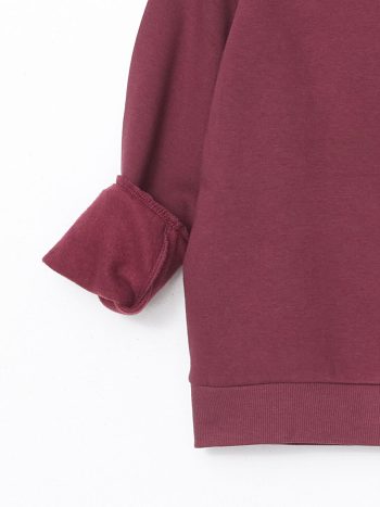 LCW Kids Purple Crew Neck Girls Thick Sweatshirt