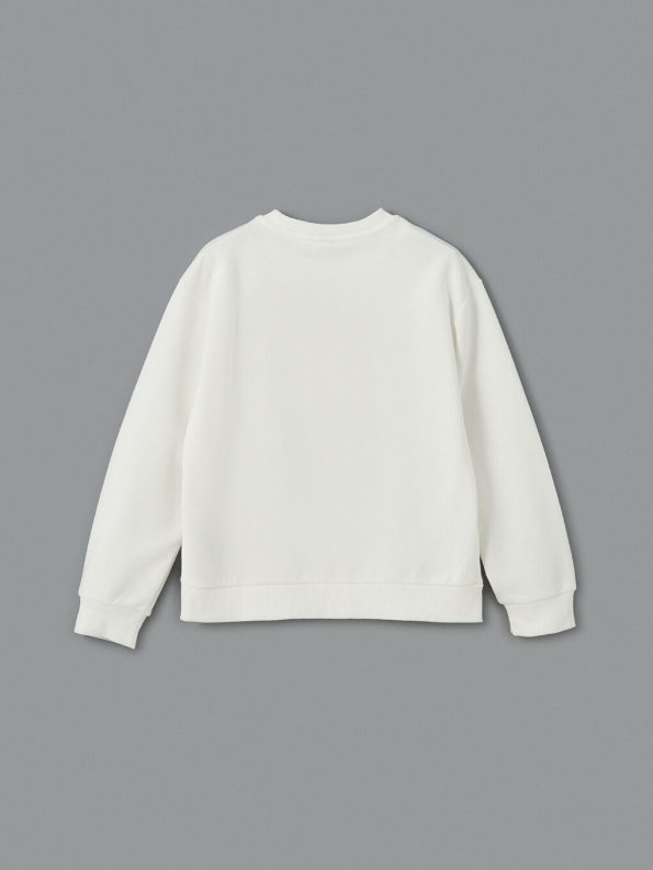 LCW Kids Cream Hello Kitty Printed Girl's Thick Sweatshirt