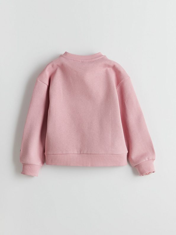 LCW Kids Pink Hello Kitty Printed Thick Girls' Sweatshirt