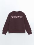 LCW Kids Purple Crew Neck Thick Sweatshirt