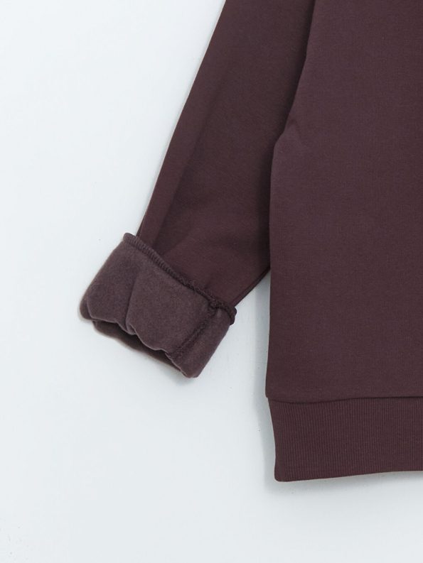LCW Kids Purple Crew Neck Thick Sweatshirt
