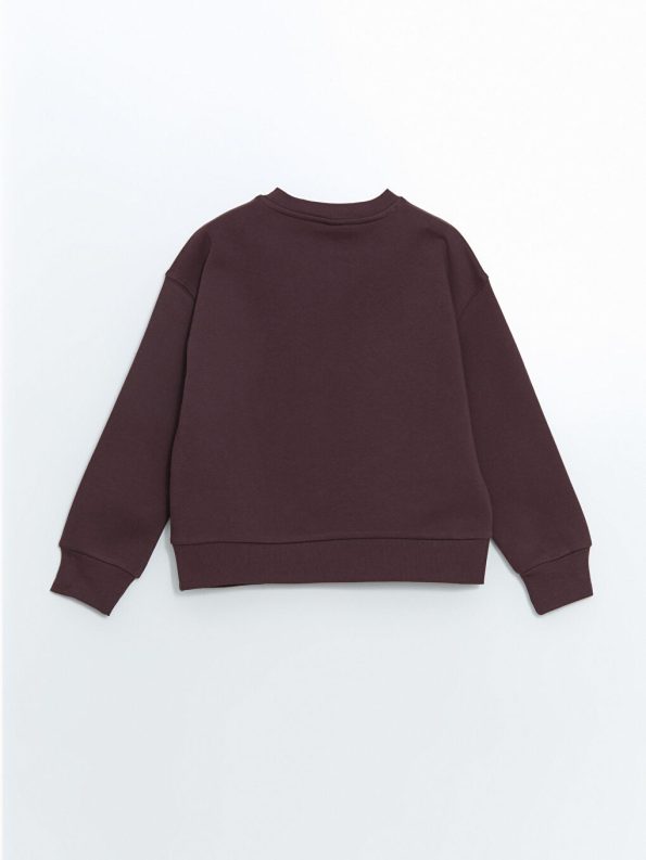 LCW Kids Purple Crew Neck Thick Sweatshirt