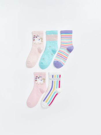 Polka Dot Girl's Ankle Socks Set of 5