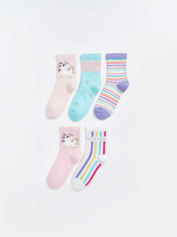 Polka Dot Girl's Ankle Socks Set of 5
