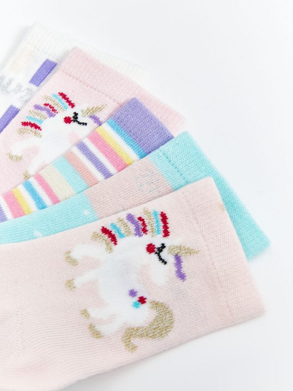 Polka Dot Girl's Ankle Socks Set of 5