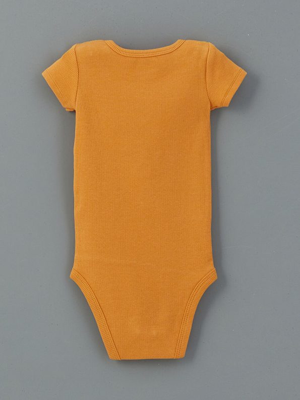 LCW Baby Orange Crew Neck Baby Boy Bodysuit Set of 3